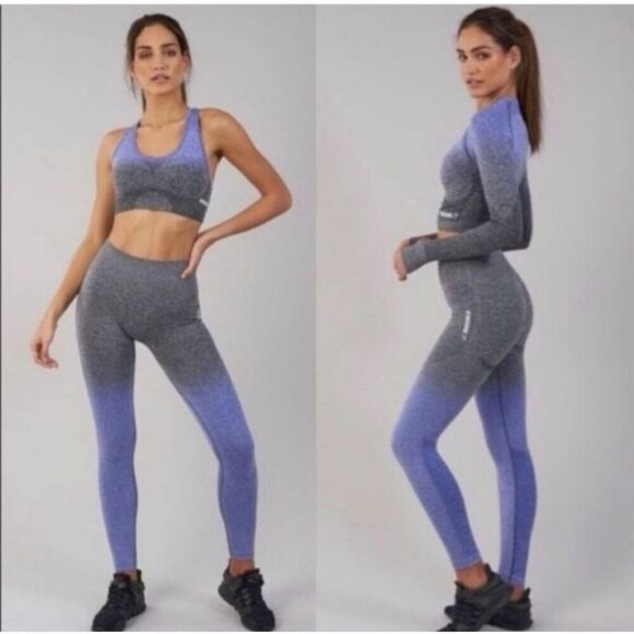 Gymshark | Adapt Ombre Seamless Leggings In Grey Purple - Picture 1 of 10